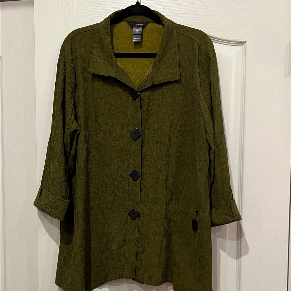Ali Miles Olive Blouse Size XL